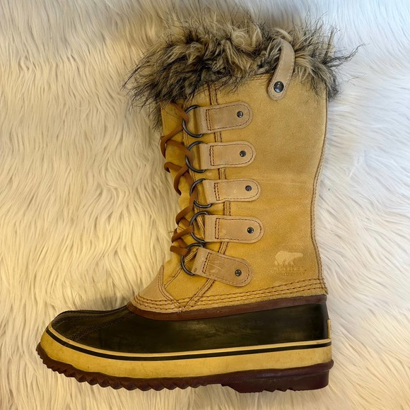 SOREL Joan of Arctic Leather Faux Fur Waterproof Knee High Winter Boots, NL1540 - Picture 8 of 12